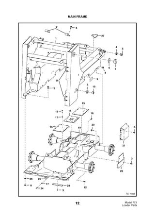 Bobcat 773 f series skid steer loader parts catalogue manual (sn 5096 ...