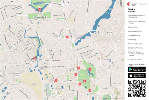 Dhaka Printable Tourist Map | Sygic Travel