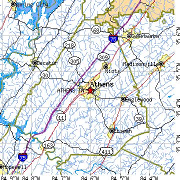 Athens, Tennessee (TN) ~ population data, races, housing & economy