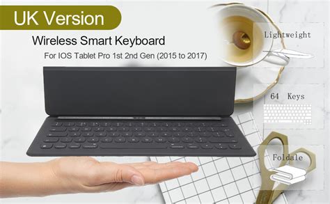 Keyboard for ipad pro 12.9 inch, Foldable 64 Keys Full Size Smart Keyboard for ipad Pro 12.9 1st ...