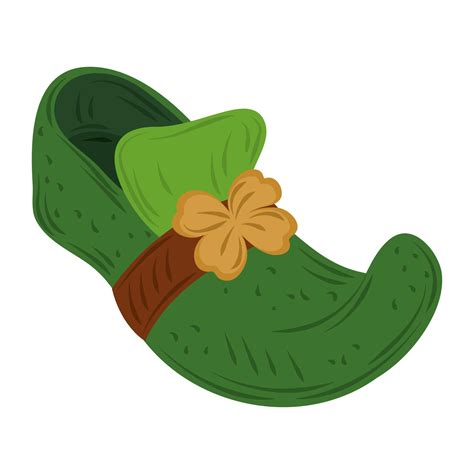 happy st patricks day leprechaun shoe with clover icon flat vector ...