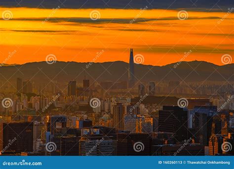 Sun Set Seoul City Skyline,Viewpoint from Inwangsan Mountain Seoul ...