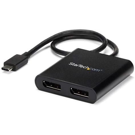 Startech USB-C to DisplayPort Multi Monitor Adapter - USB Type-C 2-Port MST Hub - USB C to 2x DP ...