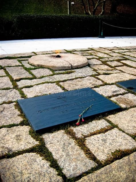 Gravestone Of JFK On Arlington National Cemetery Editorial Image ...