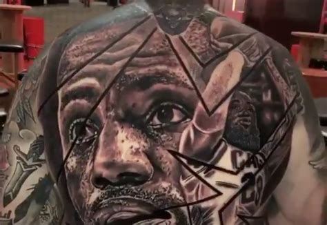 Video: Diehard fan pays tribute to LeBron James with epic back tattoo ...