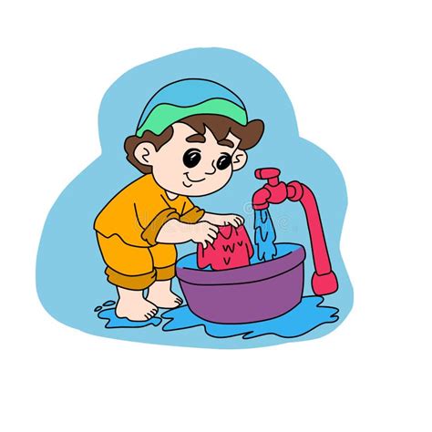 Man Washing Clothes Clipart