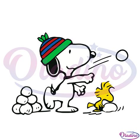 Snoopy Snowball Fight Svg, Snoopy Christmas Digital File