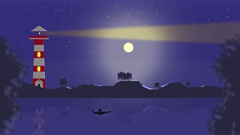 Night Landscape Vector Wallpaper, HD Minimalist 4K Wallpapers, Images and Background ...