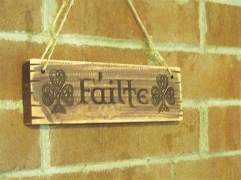 Carved Failte Sign Free Shipping Gaelic Celtic Distressed | Etsy