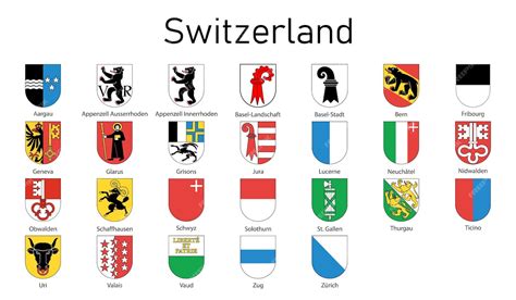 Escudo de armas del estado de suiza colección de emblemas de todas las ...