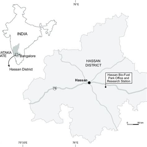 Map of Hassan District and the location of the Hassan Bio-Fuel Park... | Download Scientific Diagram