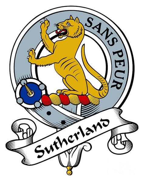 Sutherland Clan Badge Digital Art by Heraldry - Pixels