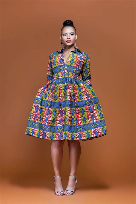 African Print Namibia Midi Dress| Grass-Fields| Perfect for any ...