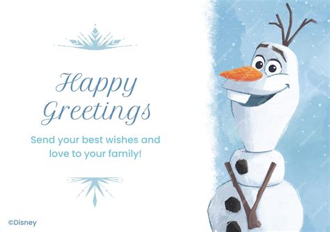 Olaf Frozen Christmas Card | Premium Disney template