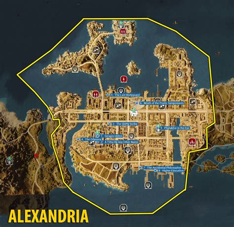 Alexandria side quests and quest map | Walkthrough - Assassin's Creed Origins Guide ...