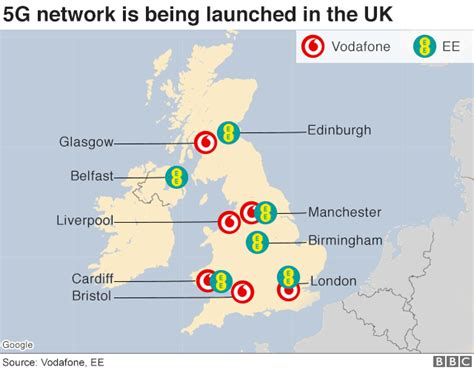 Vodafone switches on 5G network in seven UK cities - BBC News