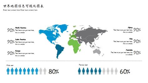 World Map Information Visualization Ppt Template Google Slide and ...