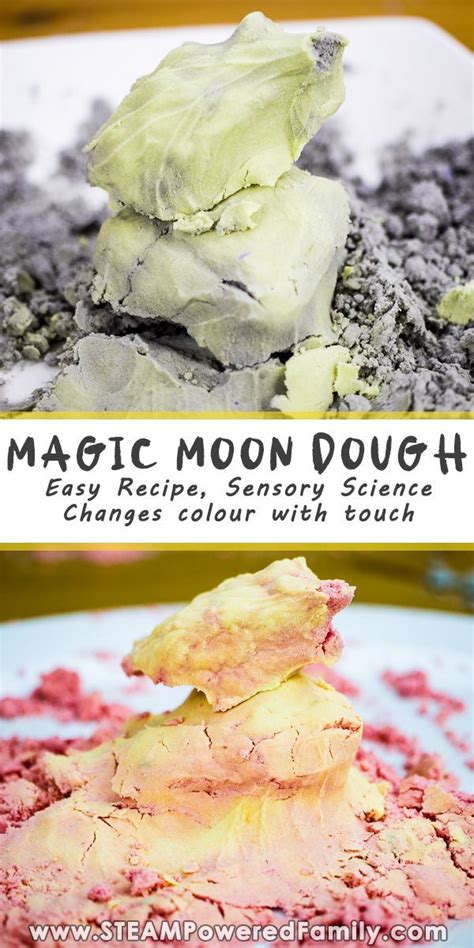 Magic Moon Dough - It changes colour as you play! Easy DIY recipe. in 2020 | Diy food recipes ...