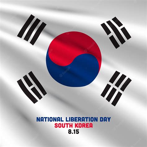 Premium Vector | National liberation day of korea august 15 korean flag flying and confetti ...