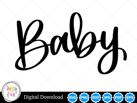 Baby Handwritten Word Cursive Script Vector Image Cut Files With SVG ...