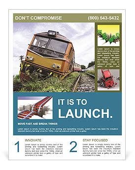 Train Derailment Causes, Prevention, And Safety Measures To Avoid Accidents. Flyer Template ...