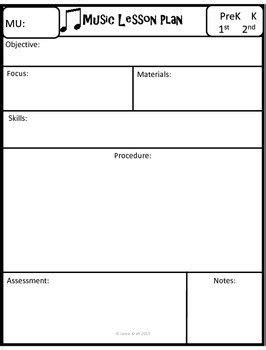 Elementary Music Lesson Plan Template Unique Free Music Lesson Plans Template by … | Lesson plan ...