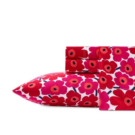 Marimekko - Full Sheets, Cotton Percale Bedding Set, Crisp & Cool Home Decor (Mini Unikko, Full ...