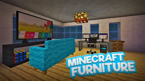 Cool NEW FURNITURES in Minecraft PE - MCPE 1.4 Furniture Addon (Bedrock ...