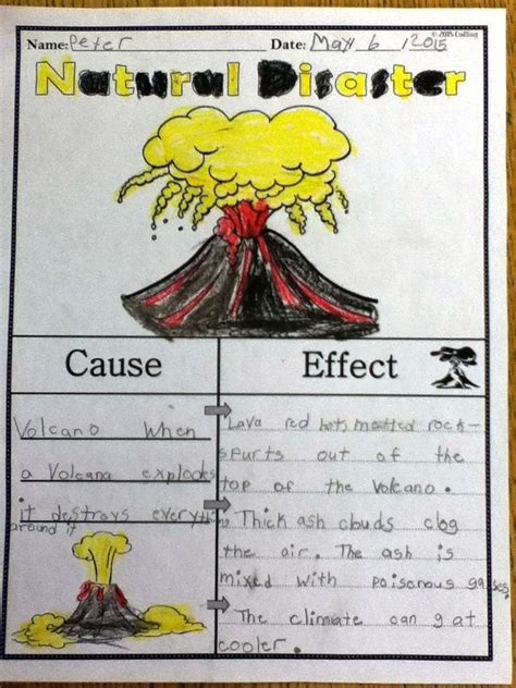 Volcano Cause & Effect | Cause and effect, English lessons for kids, Teaching life skills