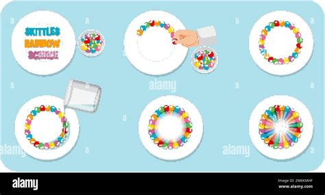 Skittles rainbow science experiment illustration Stock Vector Image & Art - Alamy