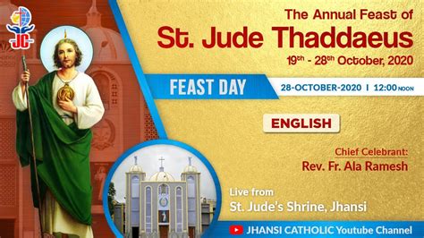 English II Feast of St. Jude Thaddaeus - 2020 II Feast Day II 28th October, 2020 - YouTube