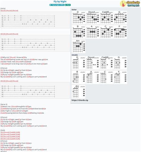 Chord: Fly by Night - tab, song lyric, sheet, guitar, ukulele | chords.vip