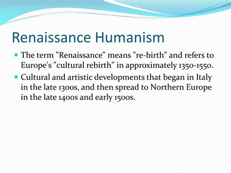 Renaissance Humanism Characteristics - Berry Missie