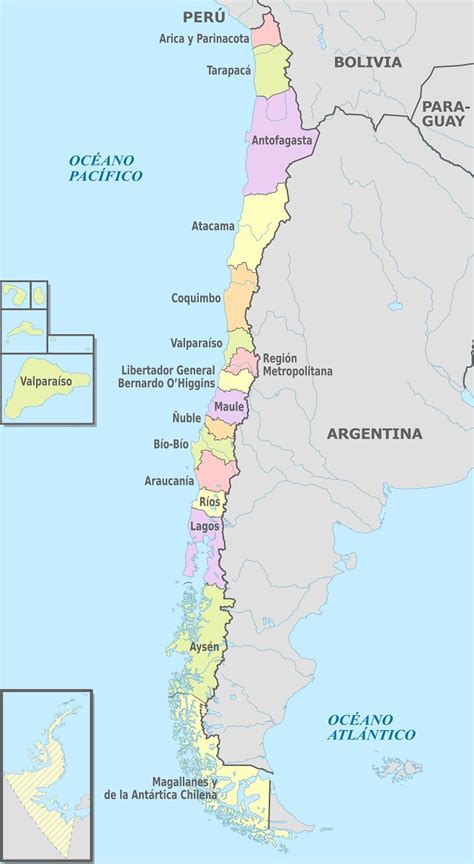 Regiones de Chile (listado y mapa) — Saber es práctico