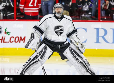 Los Angeles Kings goalie Jonathan Quick (32) during the NHL game ...