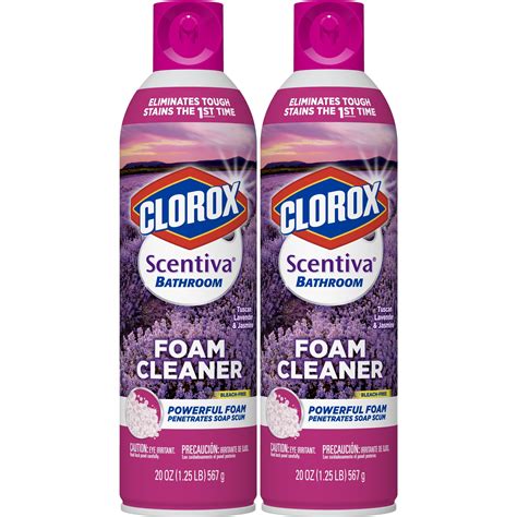 Clorox Scentiva Bathroom Foam Cleaner - Foaming Aerosol Multi-Surface ...