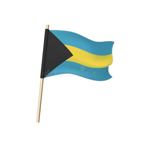 Bahamas Flag. Black Triangle, Blue and Yellow Stripes Stock Vector ...