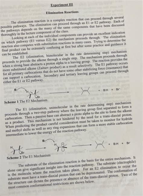 Elimination Reactions The elimination reaction is a | Chegg.com