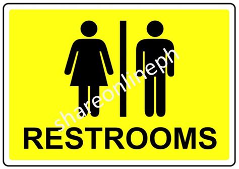 Restroom Laminated Signage Sign Boards Rest Room Comfort Room CR ...