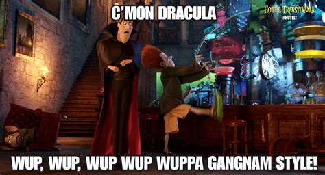 Johnny loves to dance. Drac, not so much!! #hotelt #ganghamstyle | Hotel transylvania, Hotel ...