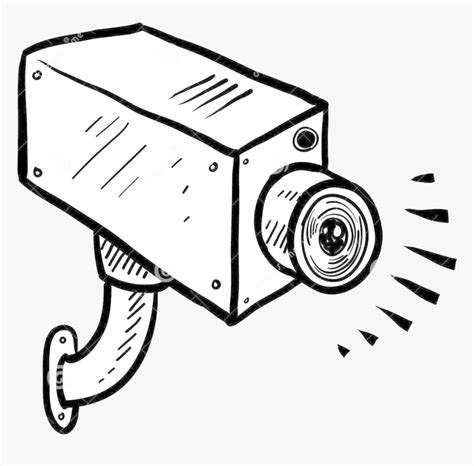 Cartoon Of Security Camera - Security Camera Drawing, HD Png Download ...