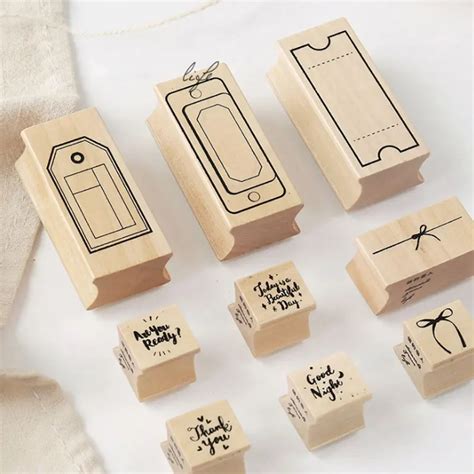 Aliexpress.com : Buy 1 set Packaging series wooden stamp diy ...