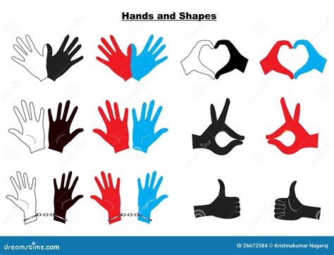 Vector Hand Shape, Art, Symbols Stock Images - Image: 26672584