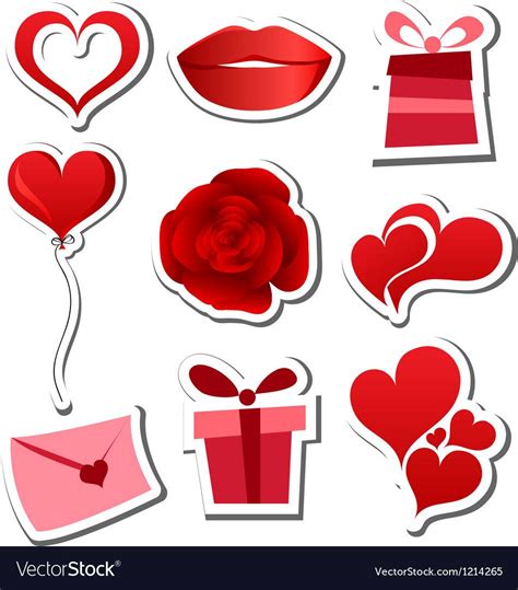 Valentines day sticker set isolated on white. Download a Free Preview or High Quality Adobe ...