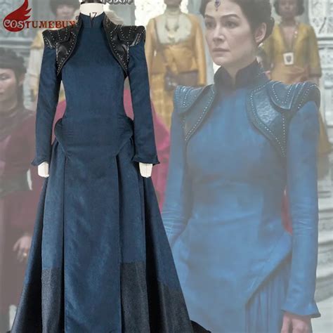 The Wheel Of Time Moiraine Damodred Cosplay Costume Blue Dress Cape ...