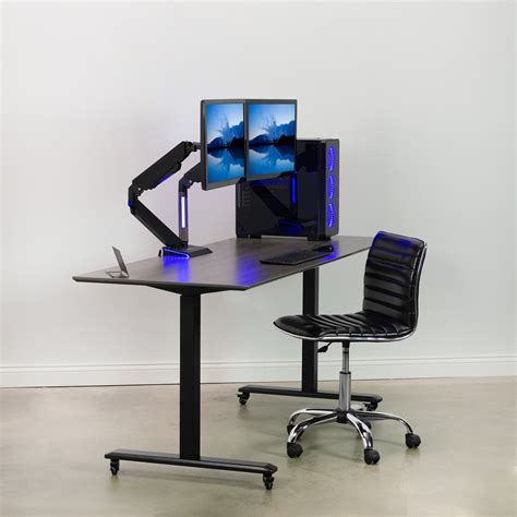 VIVO Dual Monitor Gaming Mount Desk Stand w/ LED Lights for Screens up to 32" | eBay