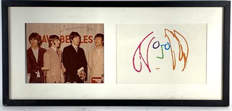 Lot Detail - The Beatles: John Lennon RARE Double Signed Color 8" x 10 ...