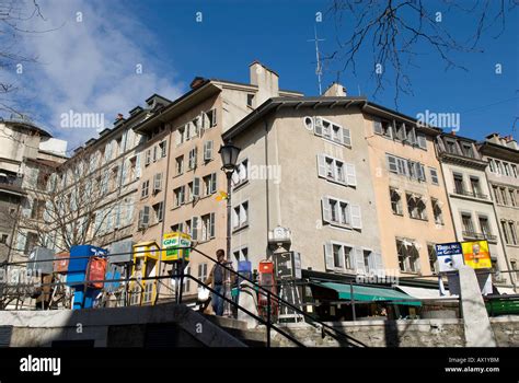 old town buildings, geneva, switzerland Stock Photo, Royalty Free Image ...