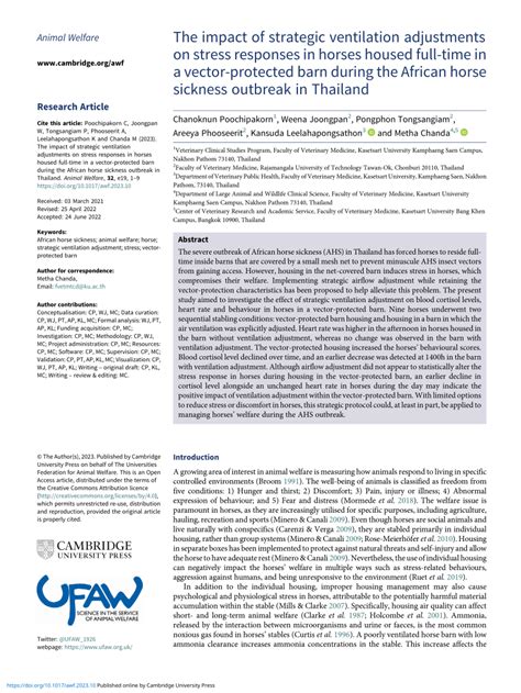 (PDF) The impact of strategic ventilation adjustments on stress ...