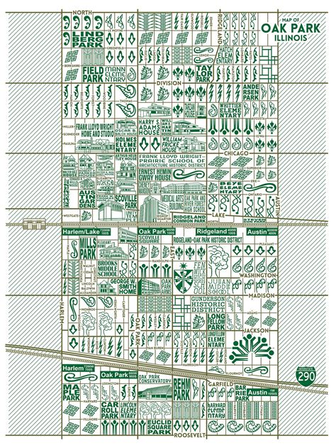 Oak Park Map: Chicago Art Prints for Sale — Joe Mills Illustration